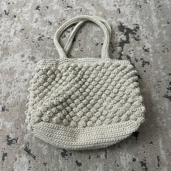 Zara Beige Knit Shoulder Bag - Picture 2 of 4